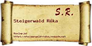 Steigerwald Réka névjegykártya